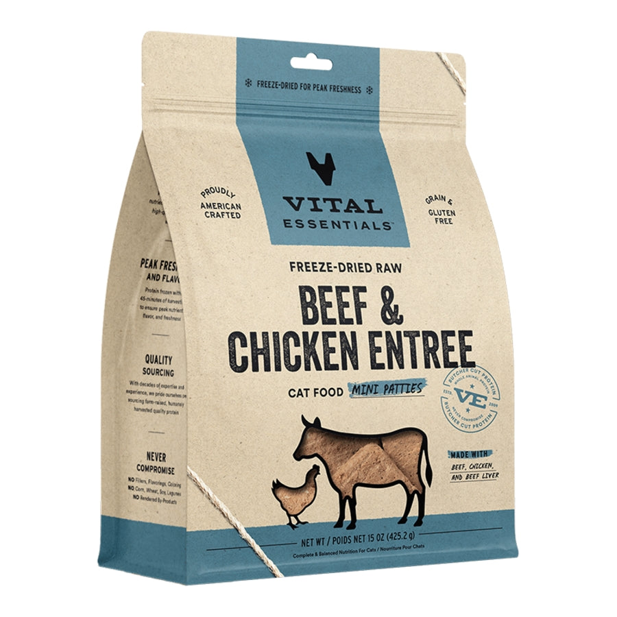 Vital Essentials Freeze-Dried Raw Beef &amp; Chicken Cat Food