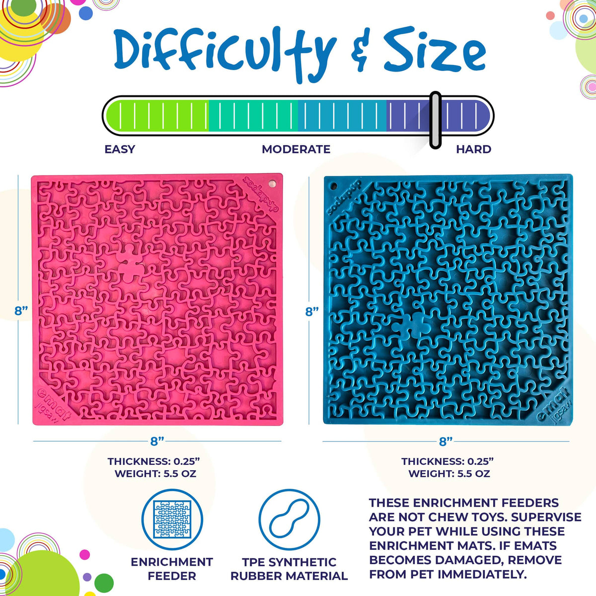 SodaPup Large Blue Jigsaw & Large Pink Jigsaw eMat Lick Mat Bundle