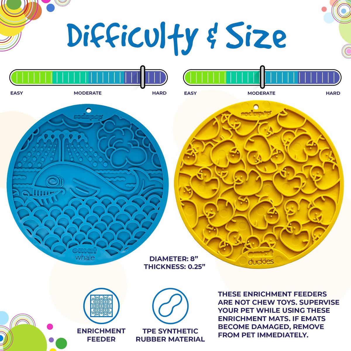 SodaPup Large Blue Whale & Large Yellow Duckies Bathtub eMat Lick Mat Bundle