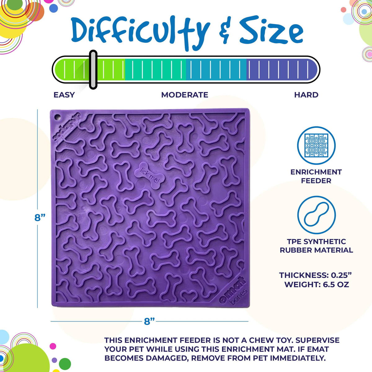 SodaPup Bones Design eMat Enrichment Lick Mat