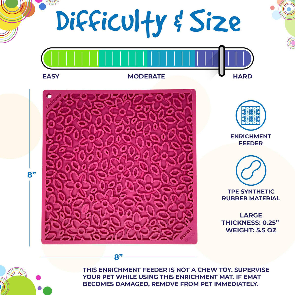 SodaPup Flower Power Design eMat Enrichment Lick Mat