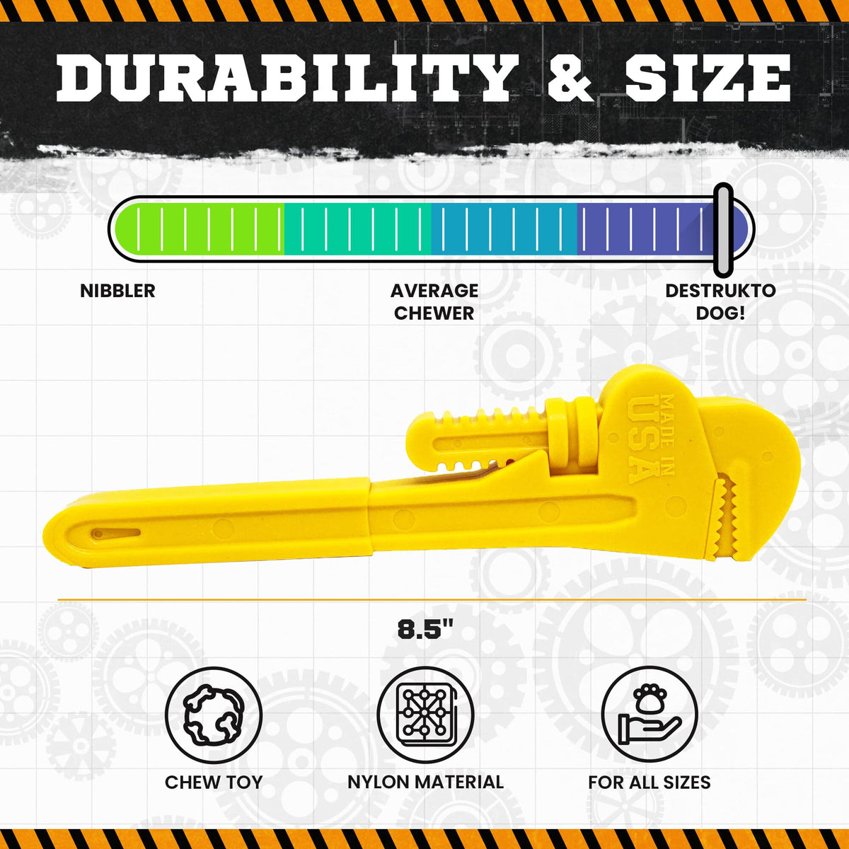 SodaPup ID Pipe Wrench  Ultra Durable Nylon Dog Chew Toy