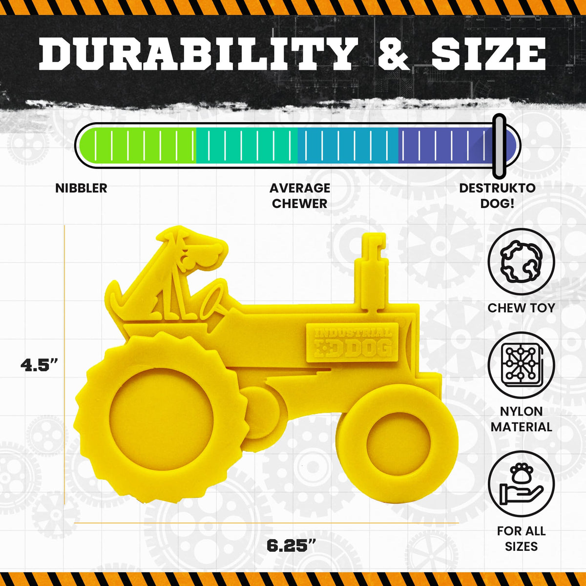 SodaPup ID Tractor  Ultra Durable Nylon Dog Chew Toy