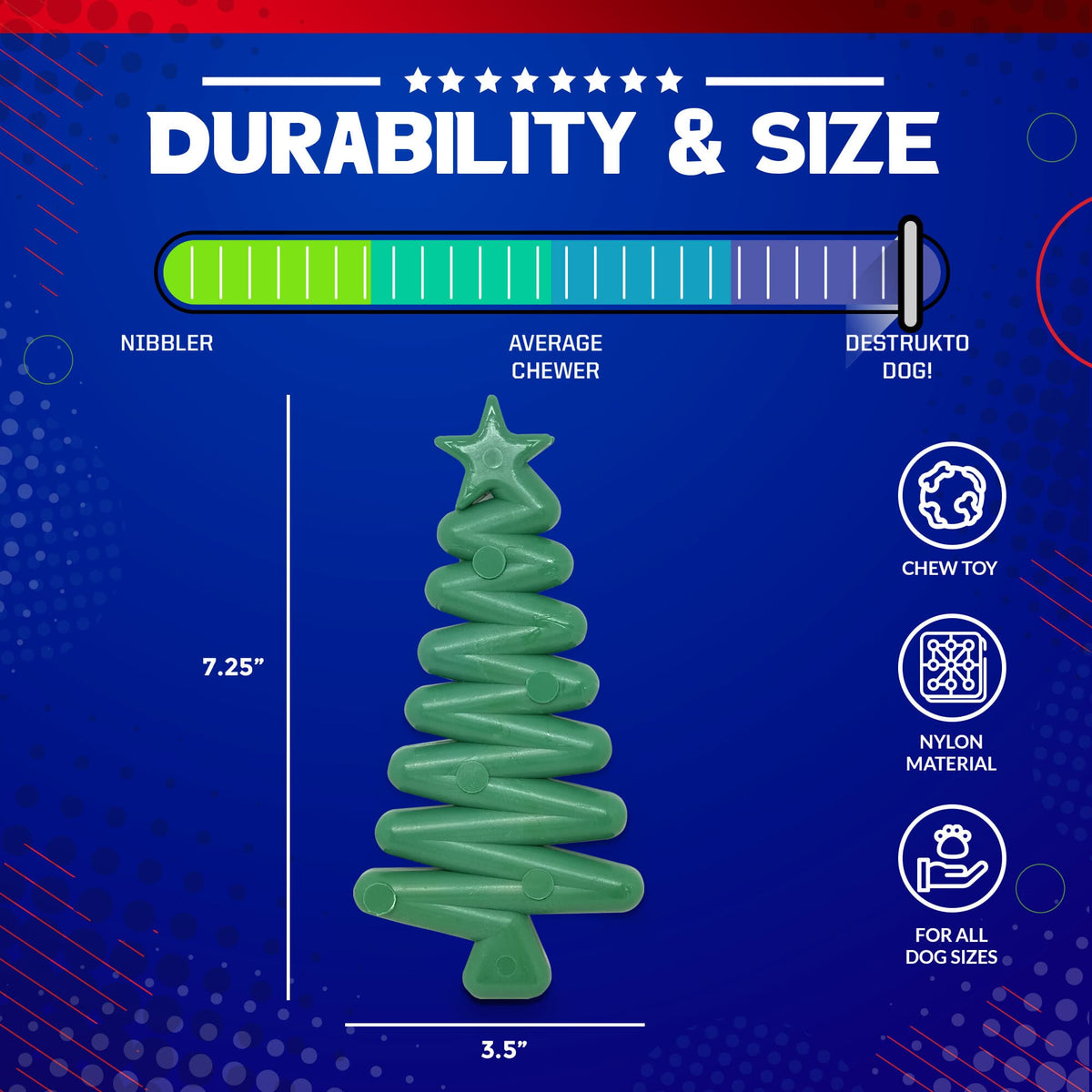SodaPup Christmas Tree Ultra Durable Nylon Dog Chew Toy