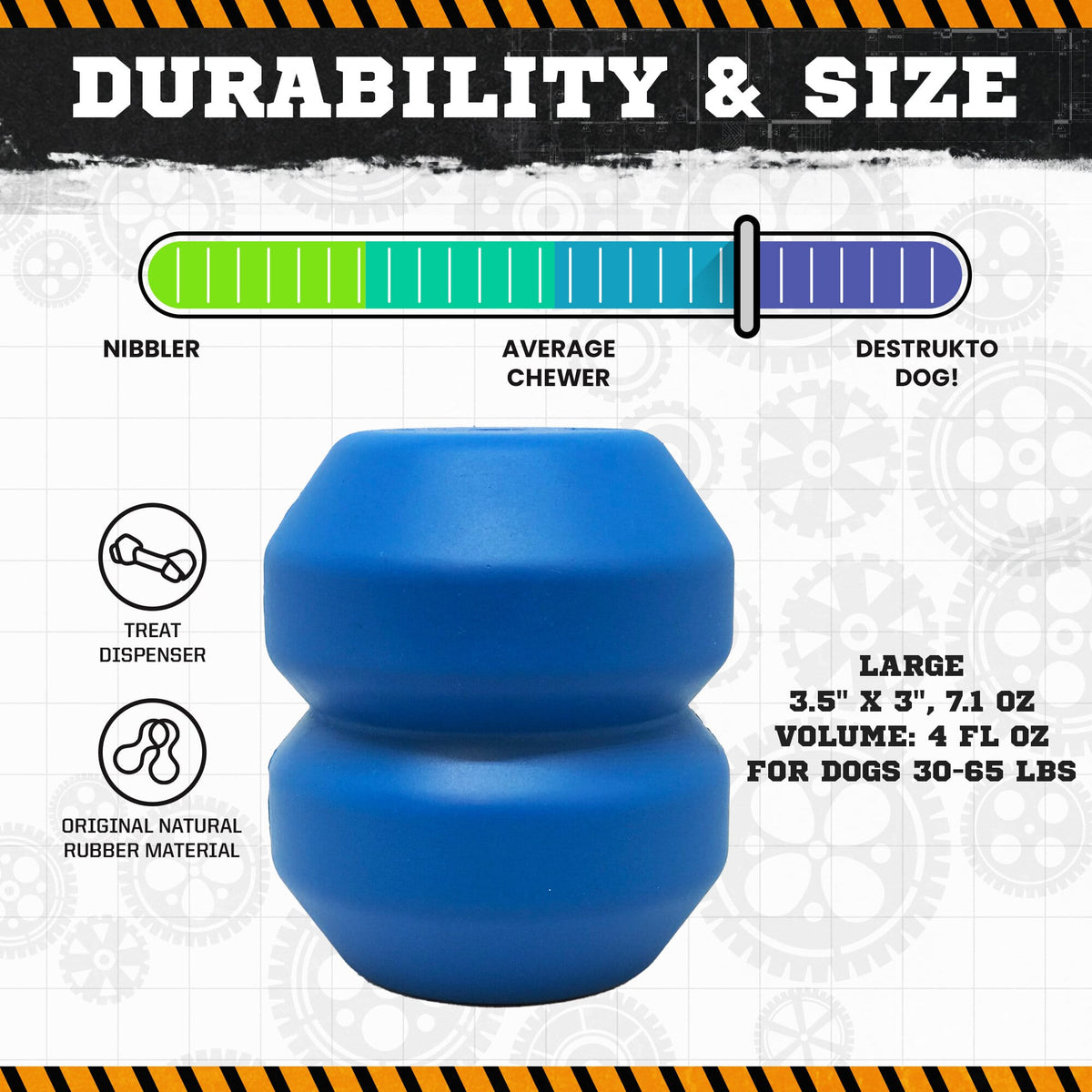 SodaPup ID Double Trouble Durable Rubber Chew Toy and Treat Dispenser