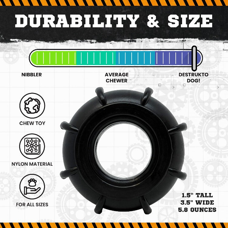 SodaPup ID Tractor Tire Ultra Durable Nylon Chew & Enrichment Toy