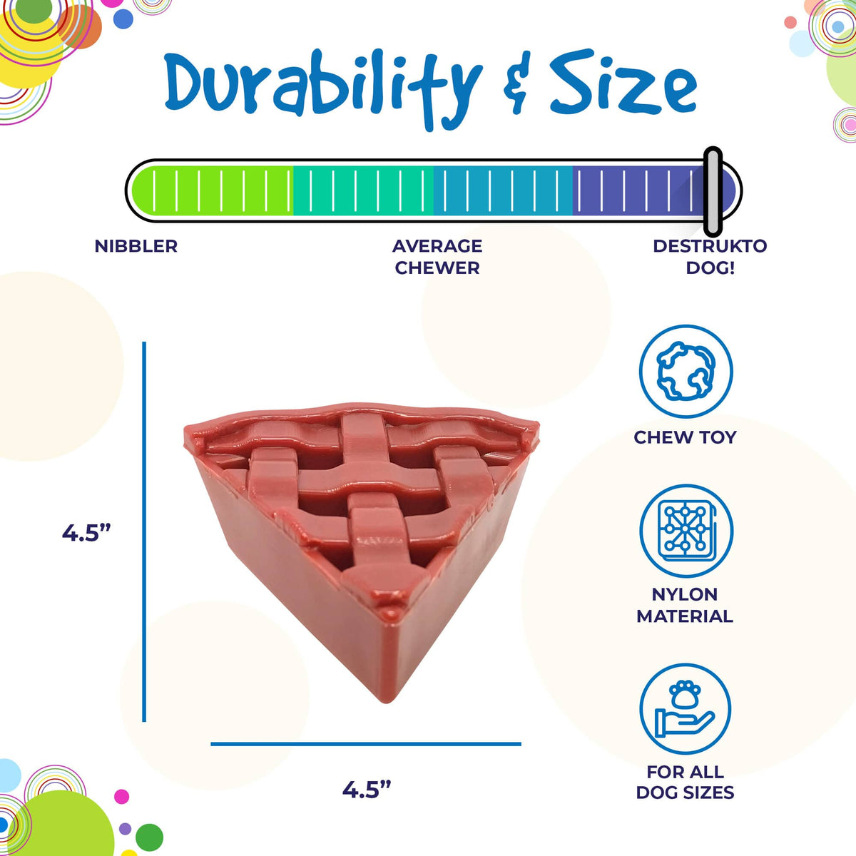 SodaPup Cherry Pie Ultra Durable Nylon Dog Chew Toy and Treat Holder