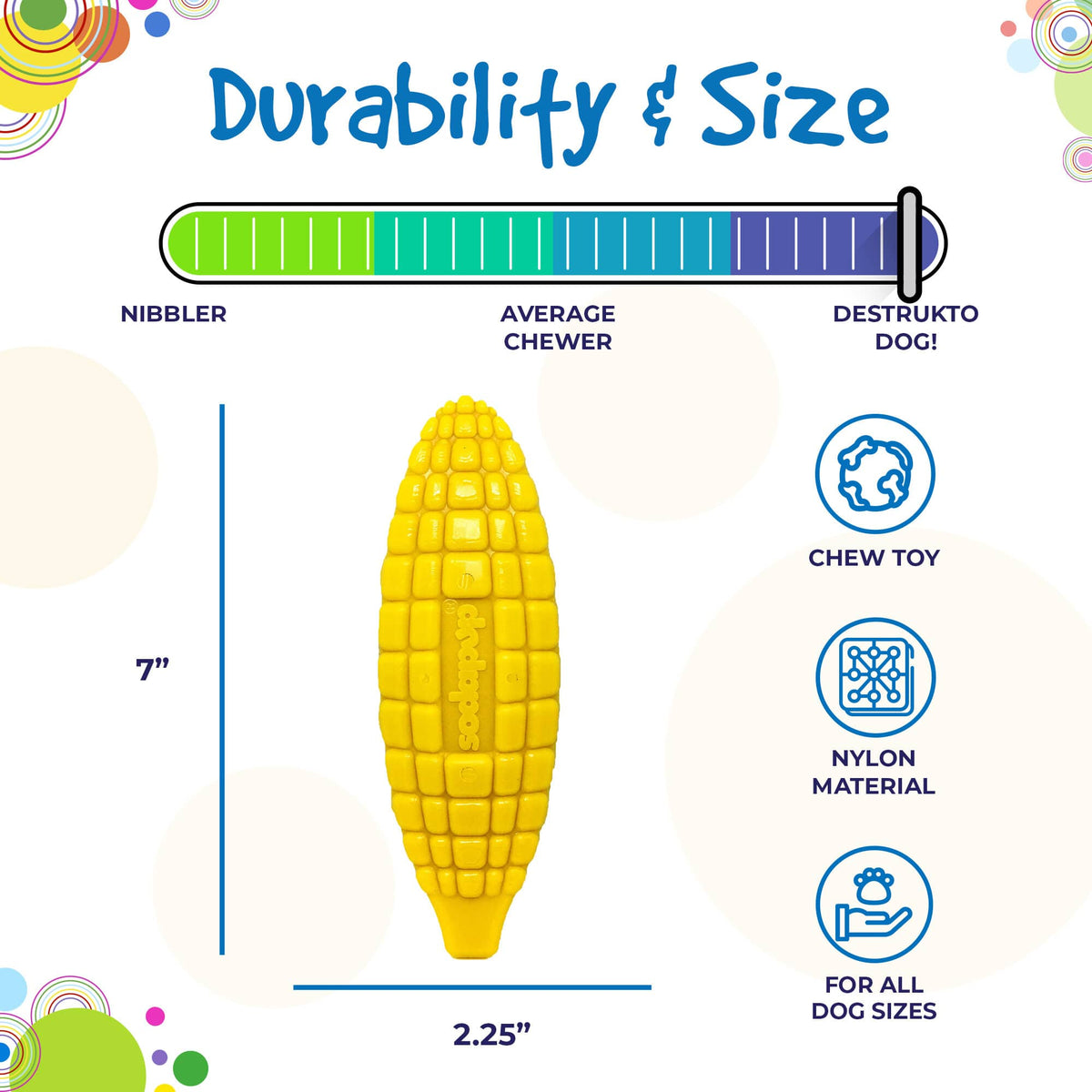 SodaPup Corn on the Cob Ultra Durable Nylon Dog Chew Toy