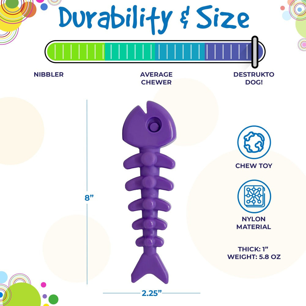 SodaPup Fish Bone Ultra Durable Nylon Chew Toy