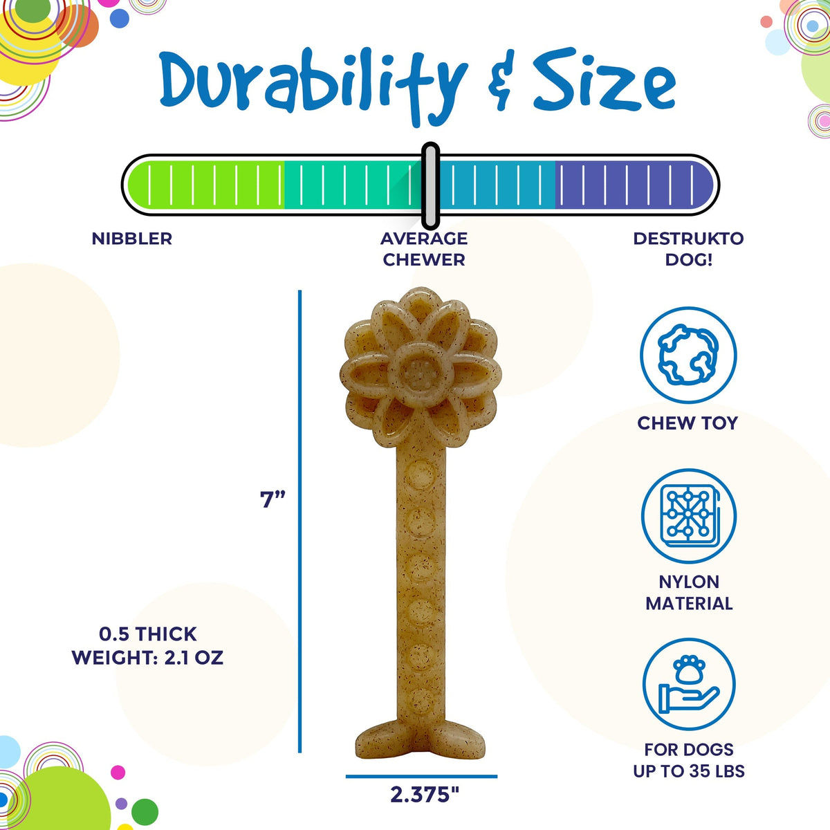 SodaPup Flower Tower Durable Nylon Chew and Enrichment Toy