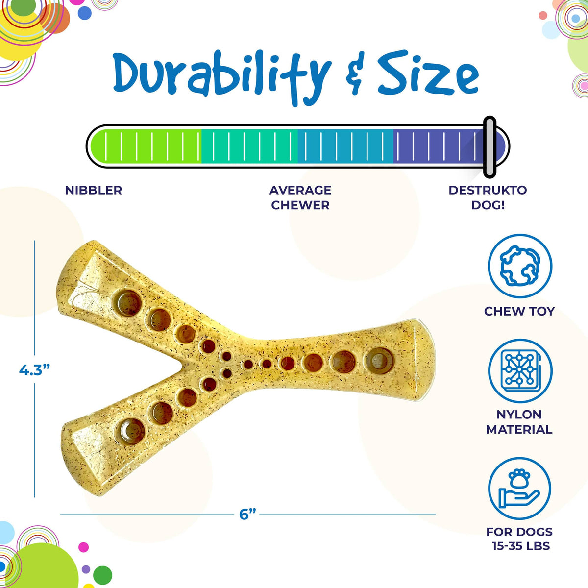 SodaPup MOD Wishbone Ultra Durable Nylon Dog Chew Toy