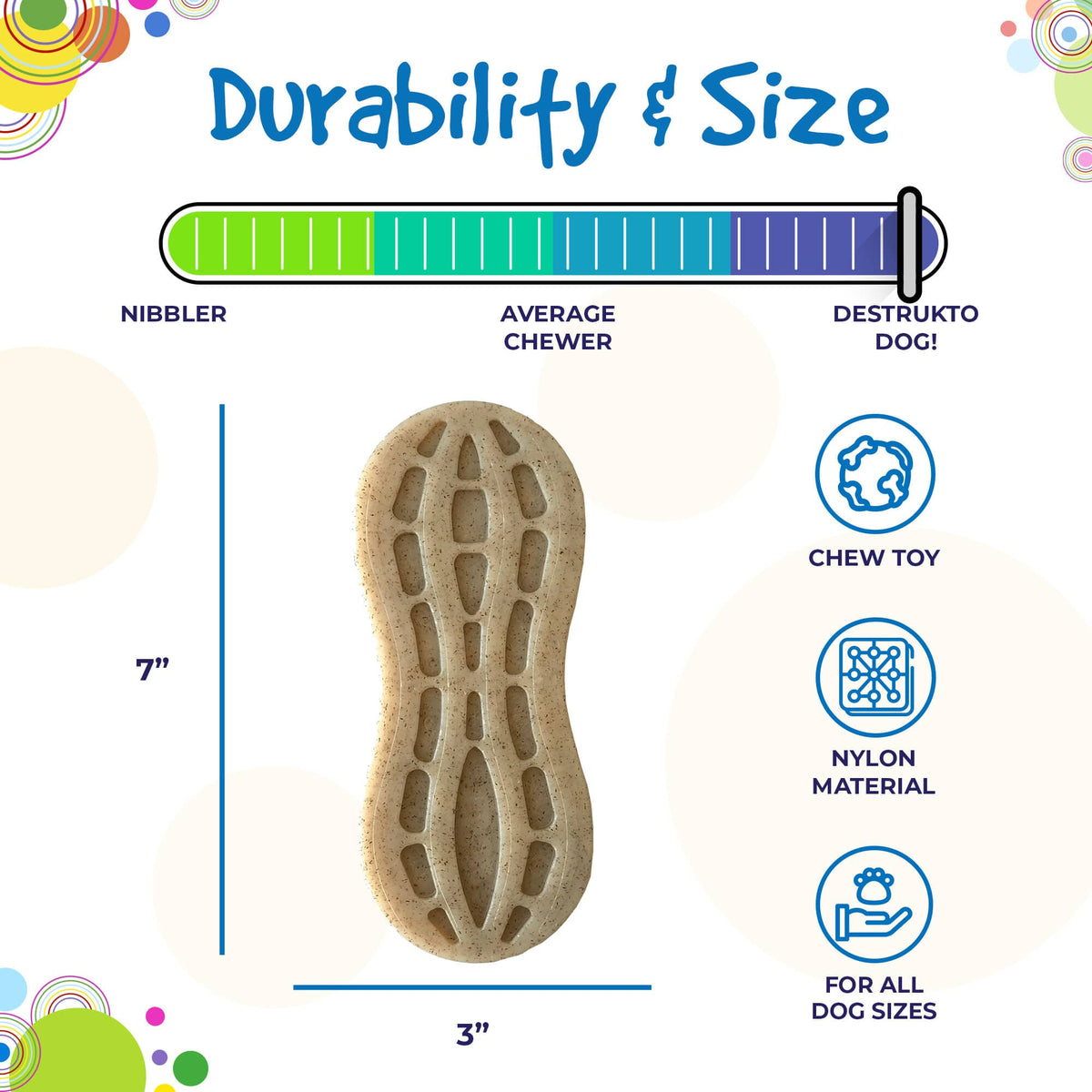 SodaPup Peanut Ultra Durable Nylon Dog Chew Toy