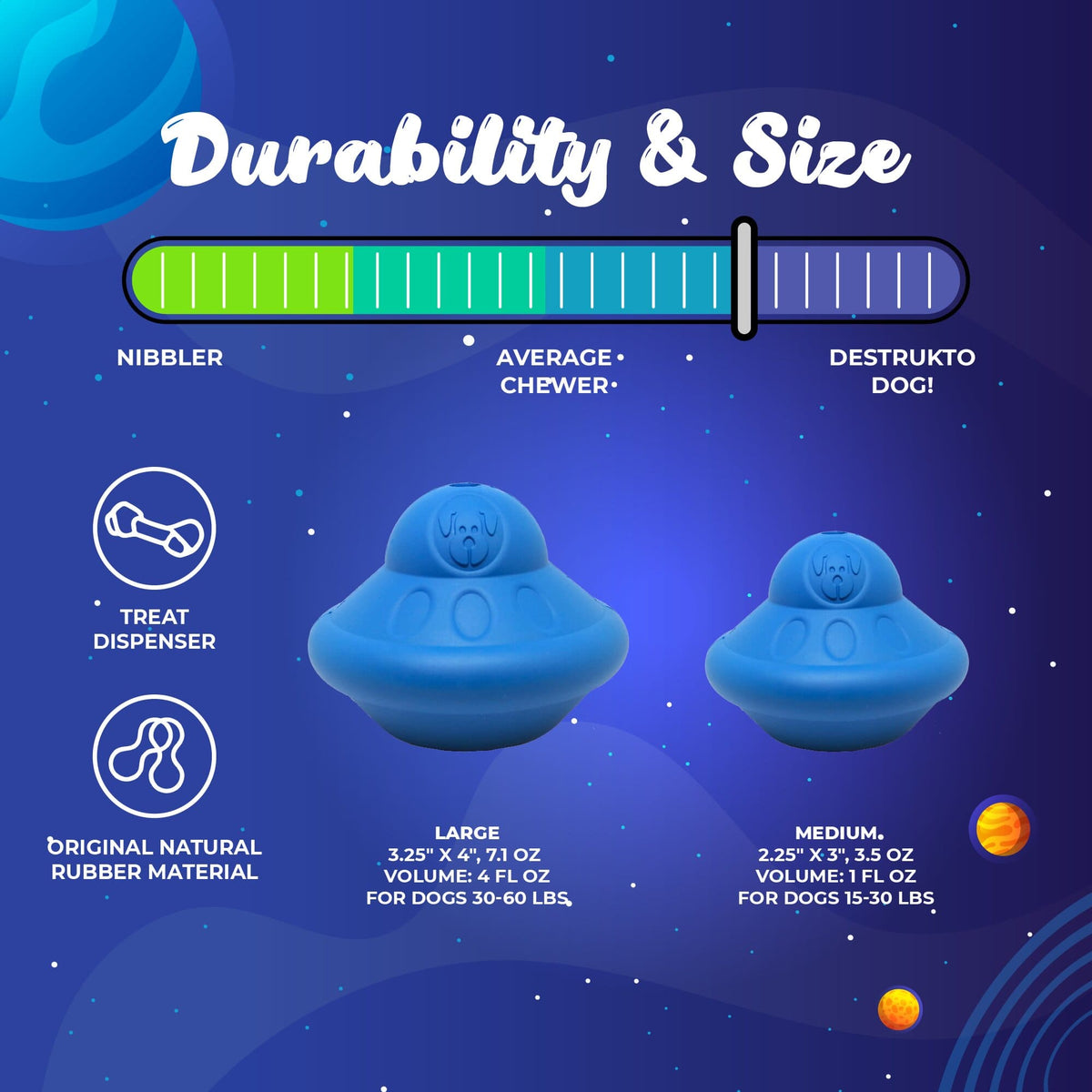 SodaPup Flying Saucer Durable Rubber Chew Toy & Treat Dispenser