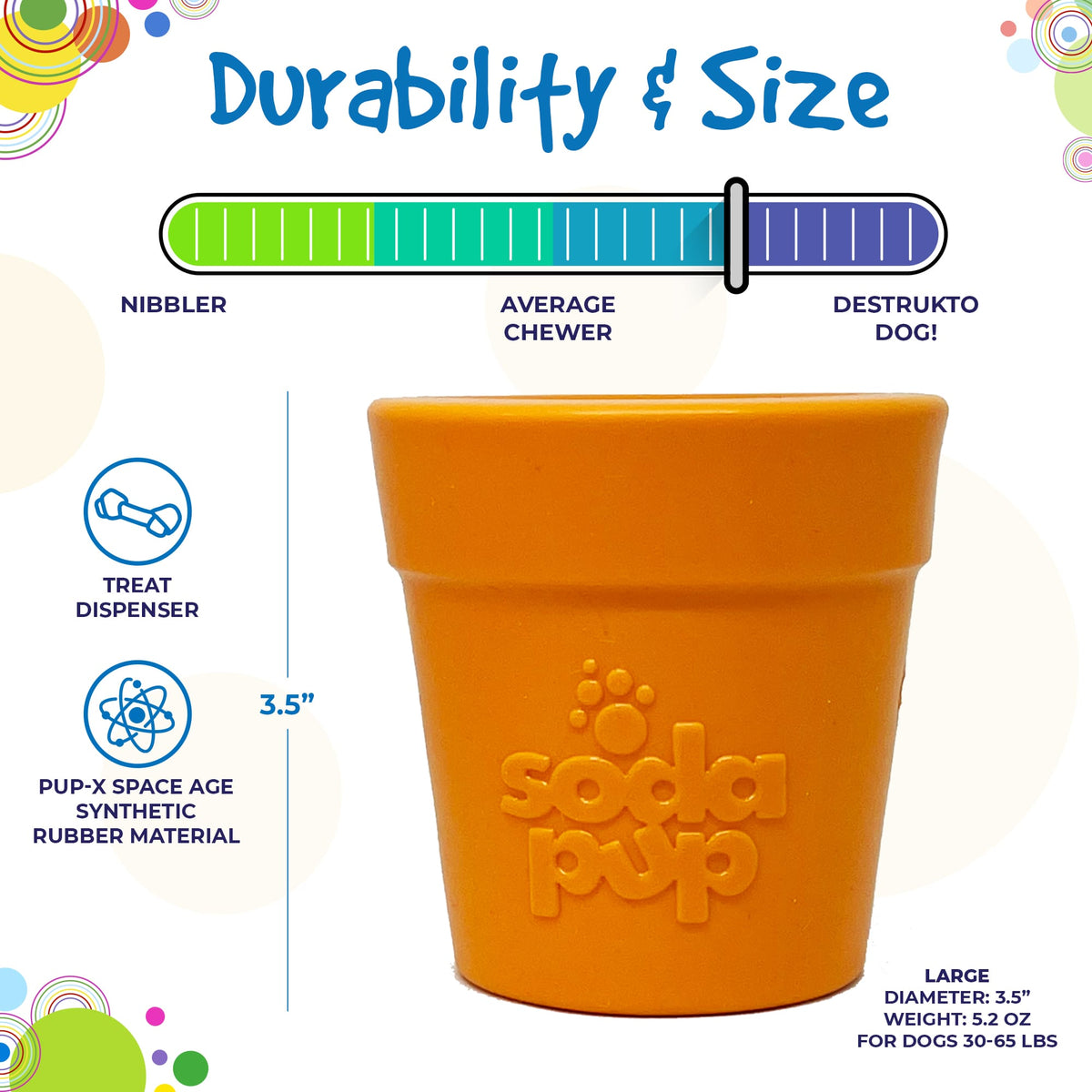 SodaPup Large Flower Pot Durable PUP-X Rubber Treat Dispenser & Enrichment Toy