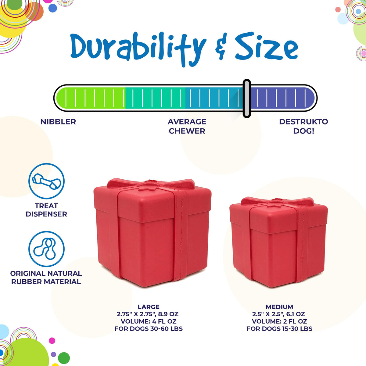 SodaPup Gift Box Durable Rubber Chew Toy & Treat Dispenser