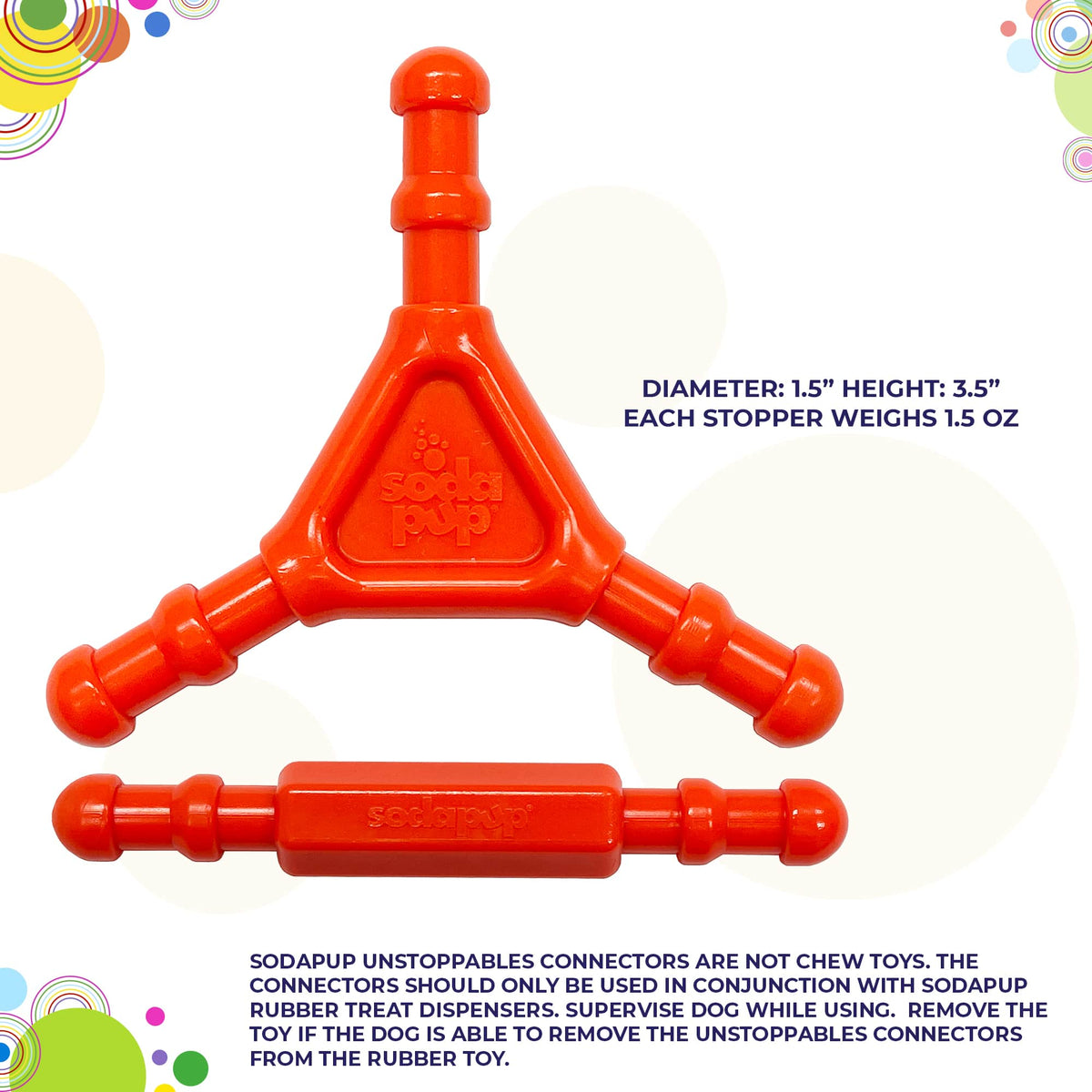 SodaPup Unstoppables Connectors for SodaPup Rubber Treat Dispensers