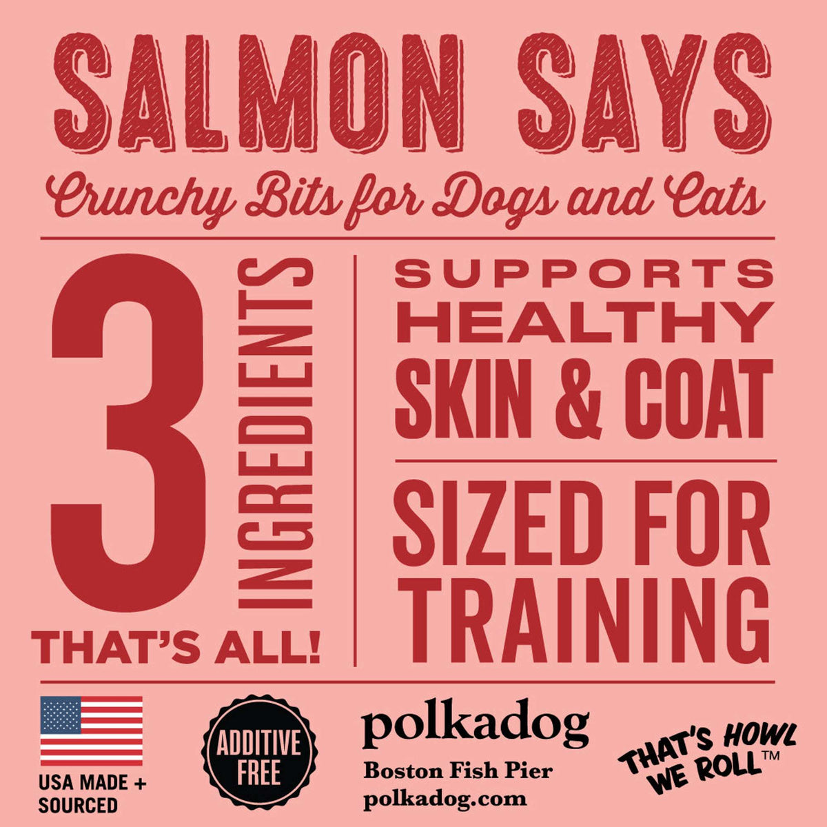 Polkadog Bakery Salmon Says Crunchy Dog &amp; Cat Treats