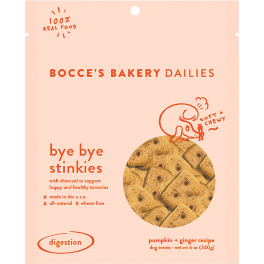 Bocce&#39;s Bakery Dailies Pumpkin and Ginger Bye Bye Stinkies Soft &amp; Chewy Dog Treats