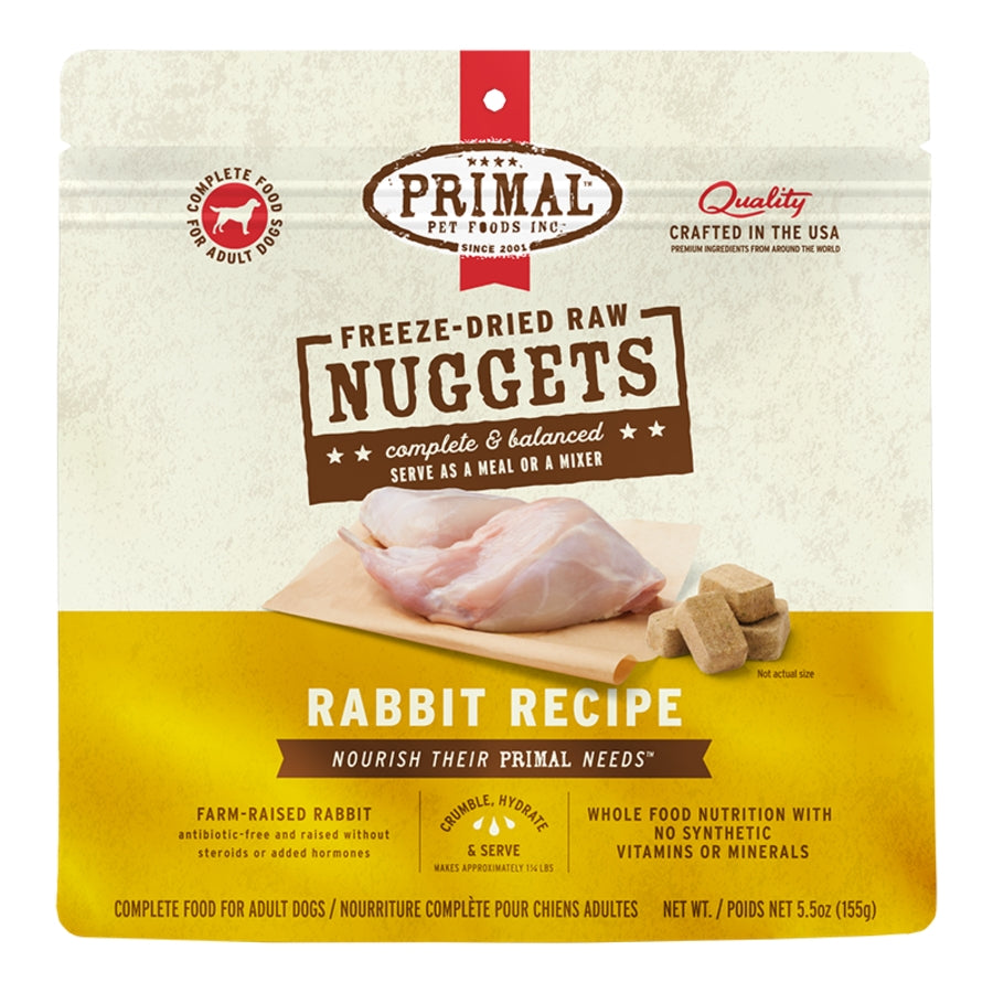 Primal Freeze-Dried Raw Nuggets Rabbit Dog Food