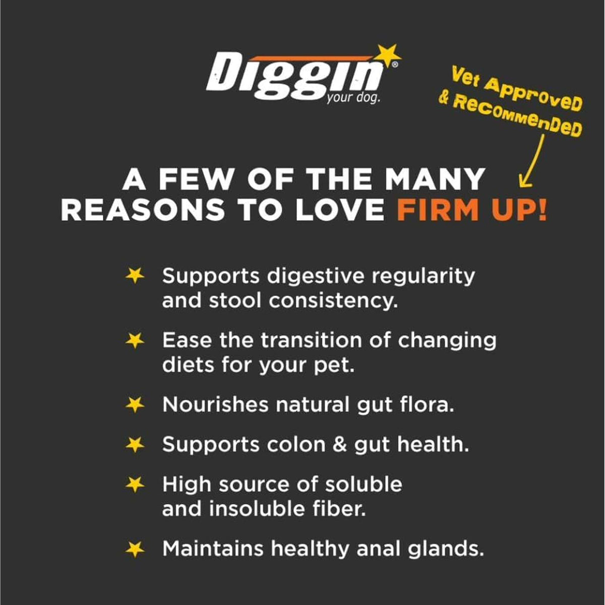 Diggin Your Dog Firm Up! Pumpkin Supplement for Dogs &amp; Cats