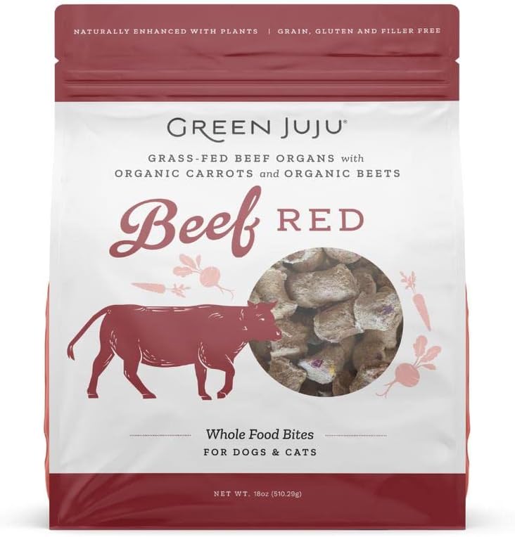 Green Juju Freeze-Dried Beef Red Dog &amp; Cat Whole Food Bites