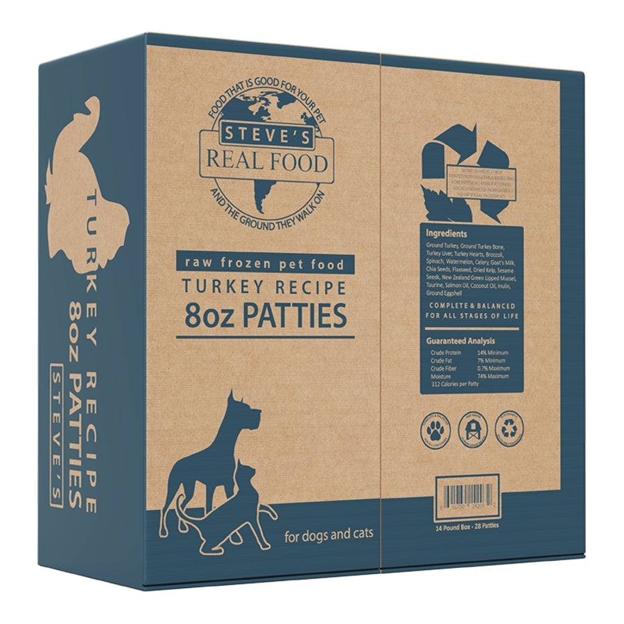 Steve&#39;s Real Food Frozen Turkey Raw Dog &amp; Cat Food
