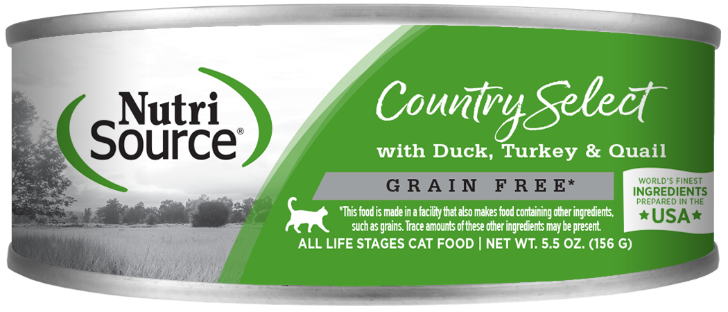 NutriSource Country Select with Duck, Turkey &amp; Quail Grain Free Canned Cat Food