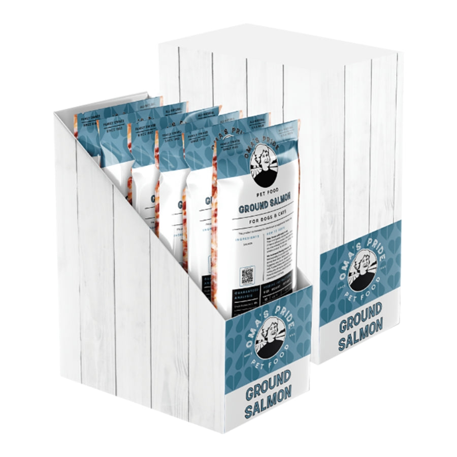 Oma&#39;s Pride Frozen Raw Ground Salmon for Dogs &amp; Cats