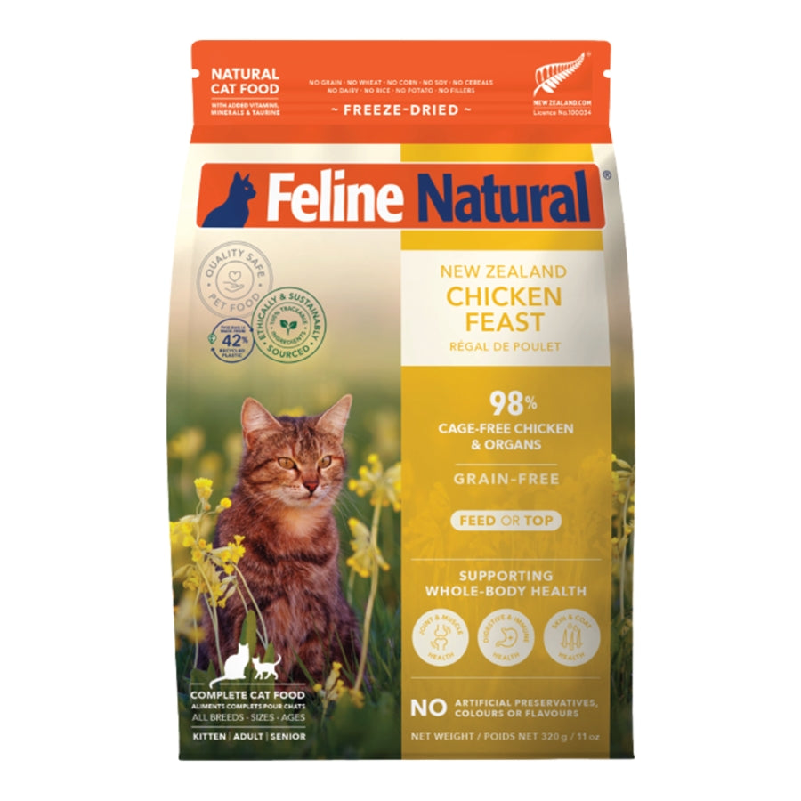 Feline Natural Freeze-Dried Chicken Feast Topper or Cat Food