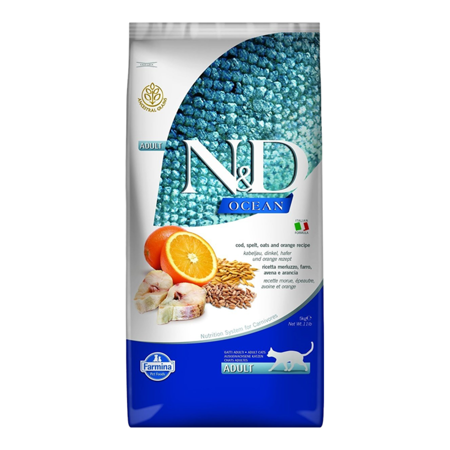 Farmina N&D Ocean Ancestral Grains Cod, Spelt, Oats & Orange Cat Food