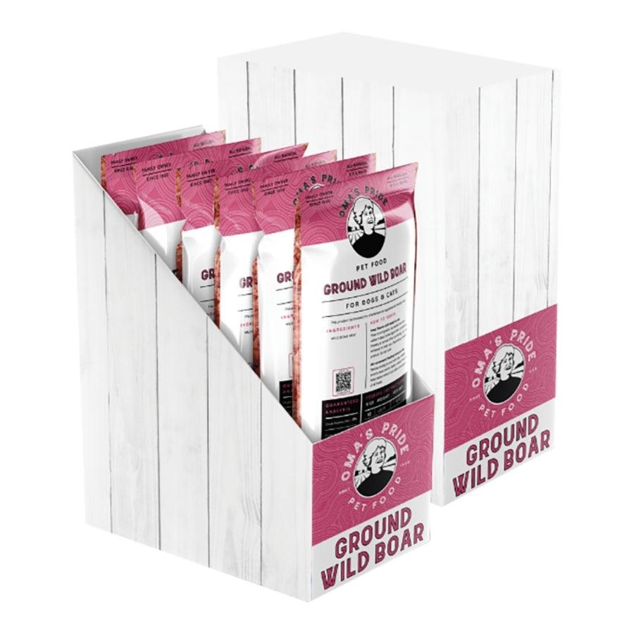 Oma&#39;s Pride Frozen Raw Ground Wild Boar for Dogs &amp; Cats