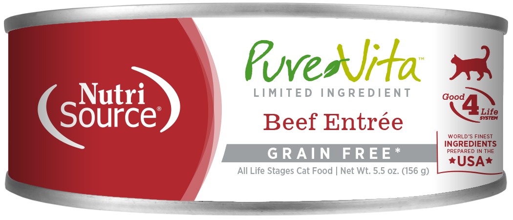 NutriSource PureVita Grain Free Beef Canned Cat Food