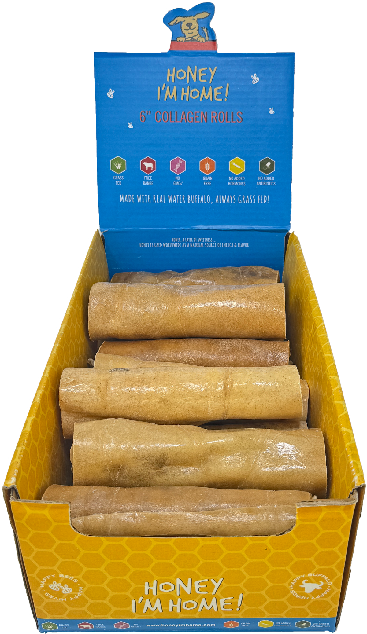 Honey I&#39;m Home! Water Buffalo Collagen Roll Dog Chews