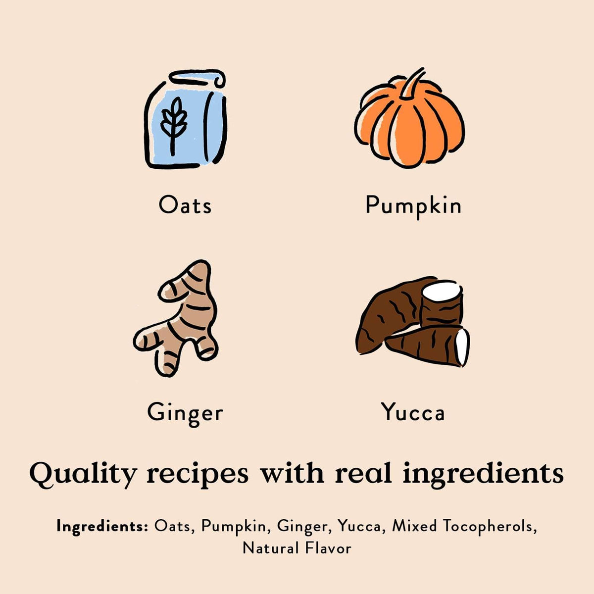 Bocce&#39;s Bakery Daily Support Belly + Pumpkin and Ginger Crunchy Biscuits Dog Treats