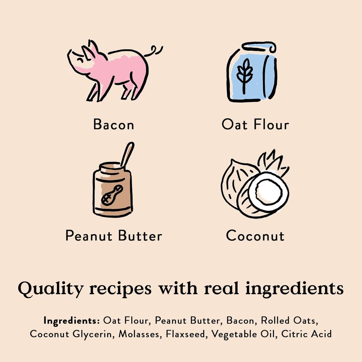 Bocce&#39;s Bakery Bac&#39;n Nutty Peanut Butter and Bacon Soft and Chewy Dog Treats