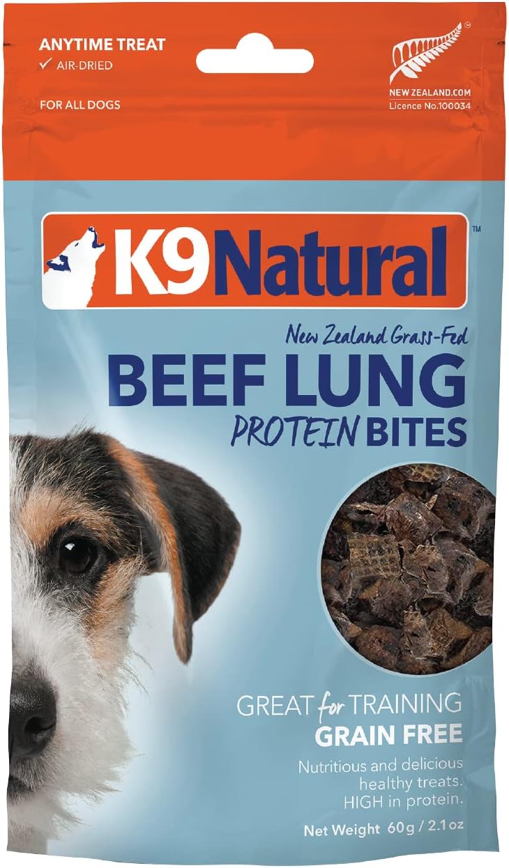 K9 Natural Air Dried Protein Bites Beef Lung Dog Treats