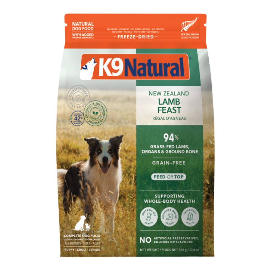 K9 Natural Freeze-Dried Lamb Feast Topper or Dog Food