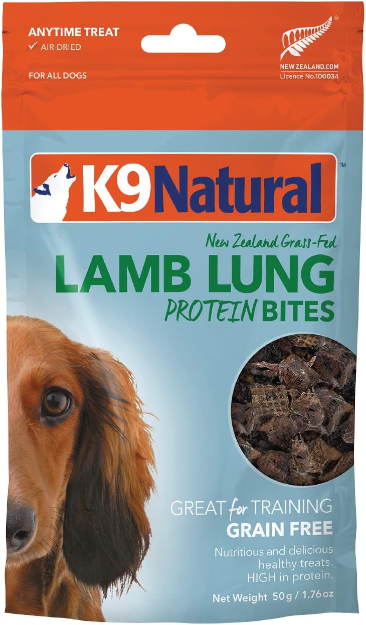 K9 Natural Air Dried Protein Bites Lamb Lung Dog Treats