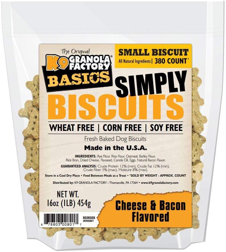K9 Granola Factory Simply Biscuits Cheese &amp; Bacon Dog Treats