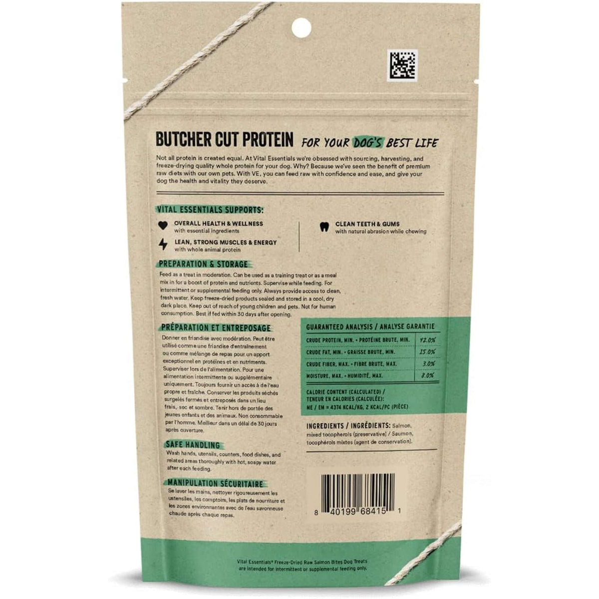 Vital Essentials Freeze-Dried Raw Salmon Bites Dog Treats