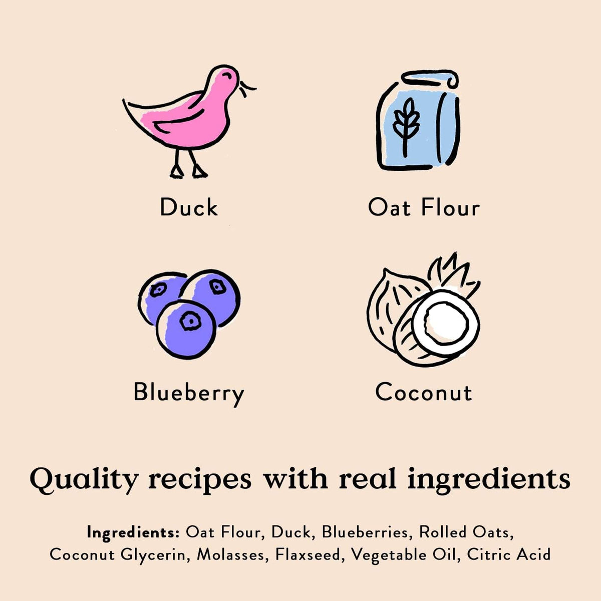 Bocce&#39;s Bakery Soft and Chewy Quack, Quack, Quack Duck and Blueberries Dog Treats