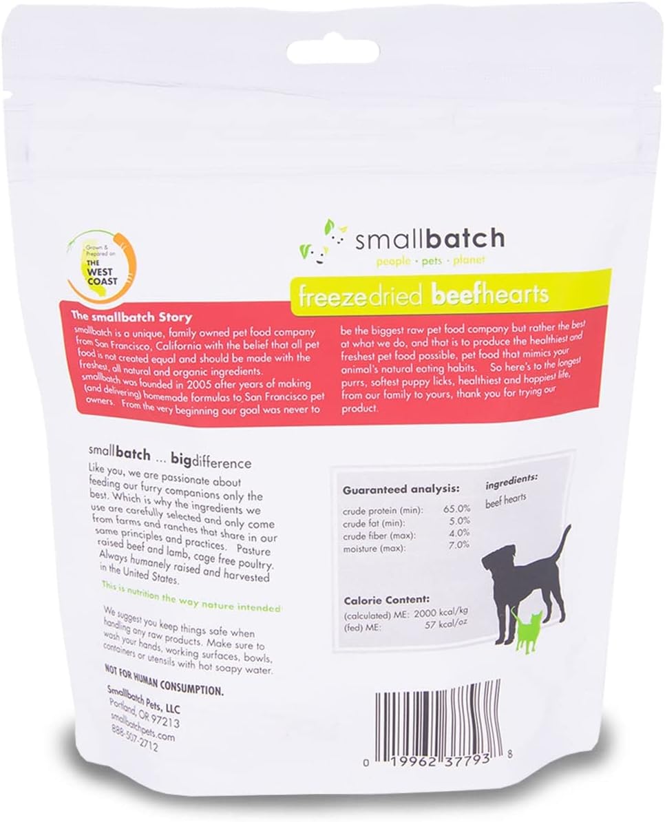 Small Batch Freeze-Dried Beef Hearts Dog &amp; Cat Treats