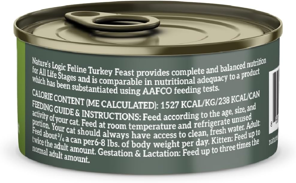 Nature&#39;s Logic Feline Turkey Feast Canned Cat Food
