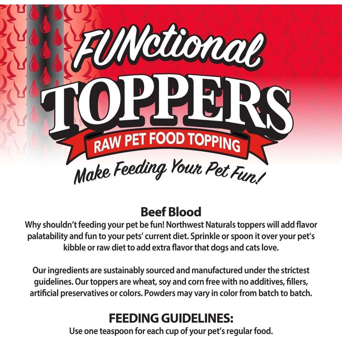 Northwest Naturals Dog &amp; Cat FUNctional Topper Freeze-Dried Beef Blood