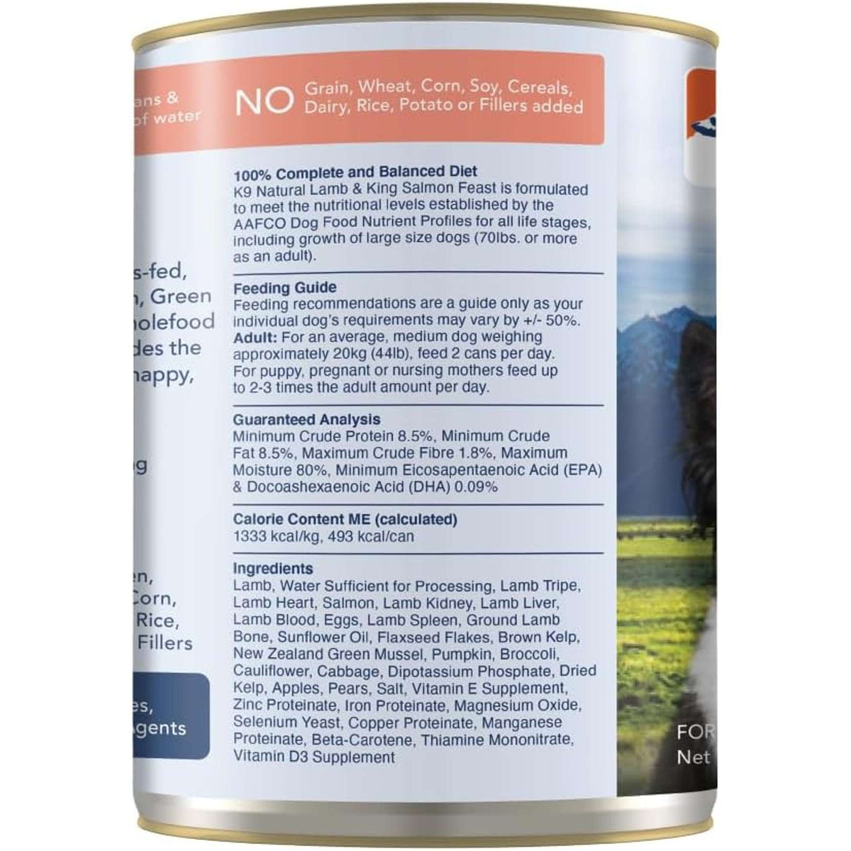 K9 Natural Grain Free Lamb &amp; King Salmon Feast Canned Dog Food