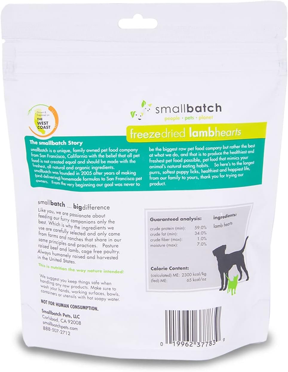 Small Batch Freeze-Dried Lamb Hearts Dog &amp; Cat Treats