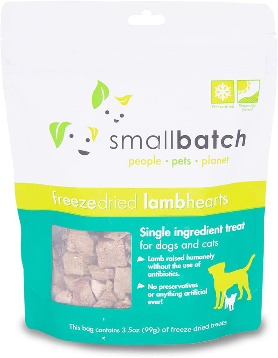 Small Batch Freeze-Dried Lamb Hearts Dog &amp; Cat Treats