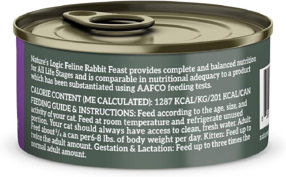 Nature&#39;s Logic Feline Rabbit Feast Canned Cat Food