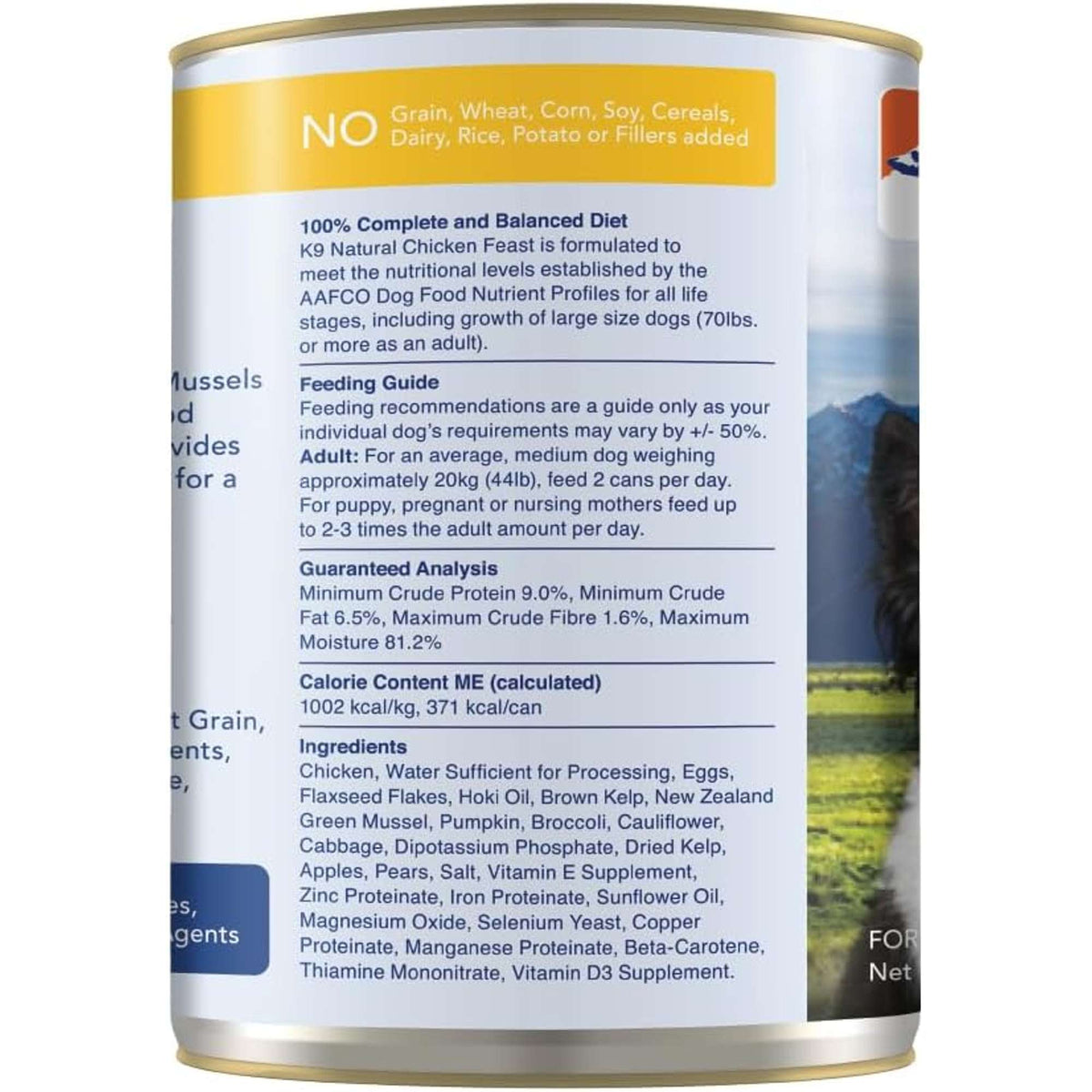 K9 Natural Grain Free Chicken Feast Canned Dog Food
