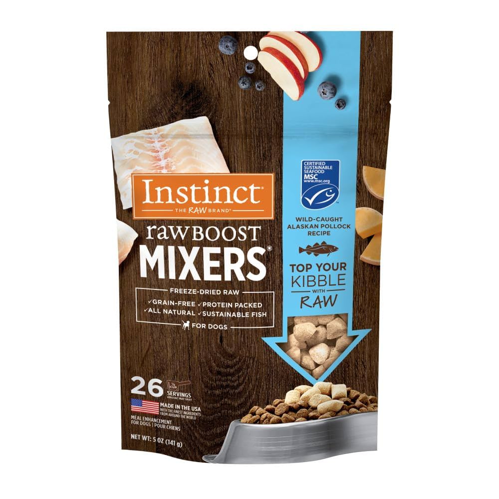 Instinct Raw Boost Mixers Grain-Free Wild-Caught Alaskan Pollock Recipe Freeze-Dried Dog Food Topper